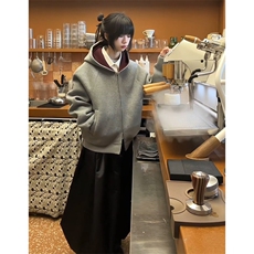 春秋短款连帽卫衣开衫男女2025新款美式潮牌宽松情侣帽衫拉链外套，女装短外套，星座601-1