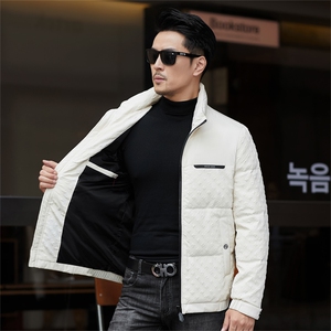 ZMS-M89036新款冬季男士白鸭绒羽绒服立领保暖外套修身大衣图片
