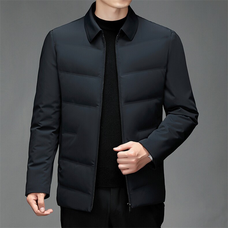 CK6606钱塘2020-2商务休闲简约翻领冬季厚款中年男士羽绒服P225,男装羽绒服,钱塘207-2