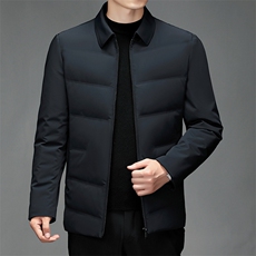 CK6606钱塘2020-2商务休闲简约翻领冬季厚款中年男士羽绒服P225，男装羽绒服，钱塘207-2