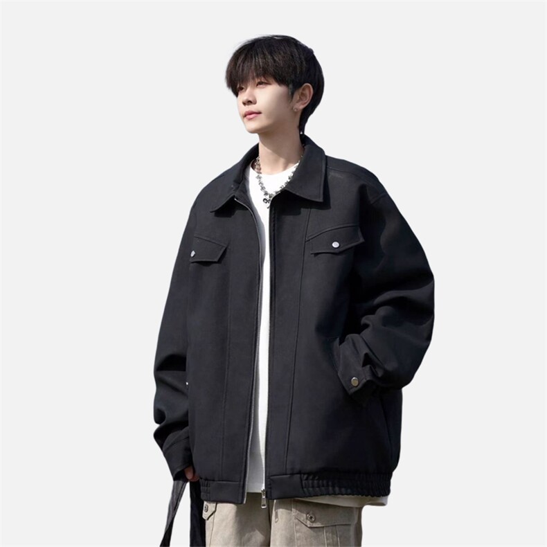 自拍图:2025秋季美式复古皮衣外套翻领皮夹克JK8088-P85128，男装夹克，星座1209-2