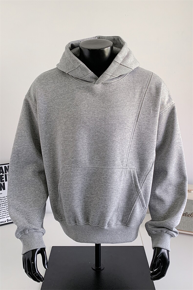 拼接重磅500克加绒奥粒绒连帽卫衣硬挺宽套头外套RH5306JR-P62,女装短外套,星座610B-1