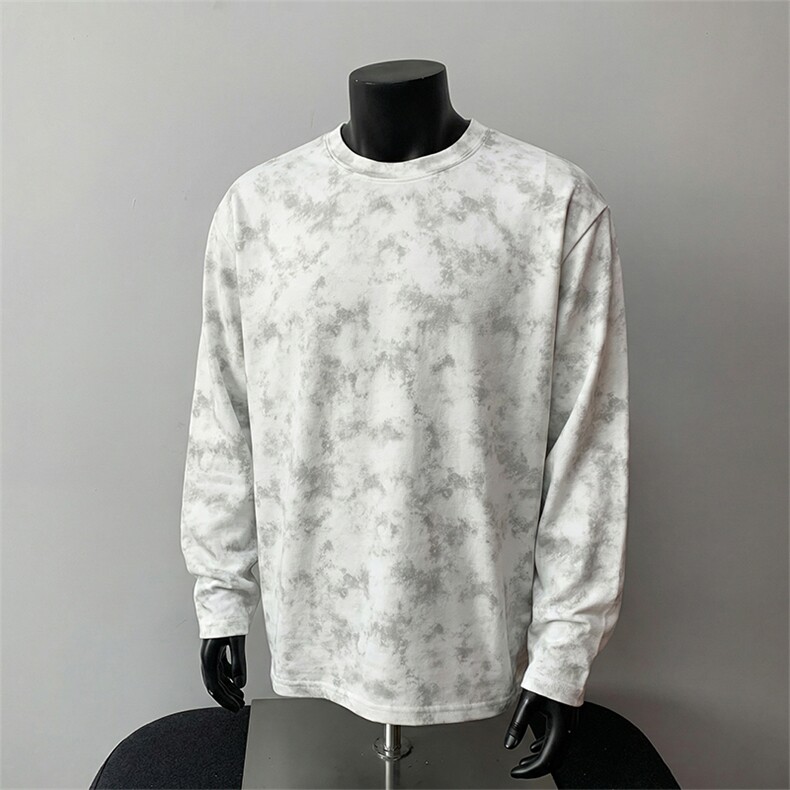 扎染麂皮绒长袖T恤款【现货】C403A-T88JR-特P28常规-特P18，男装T恤，电商C403A