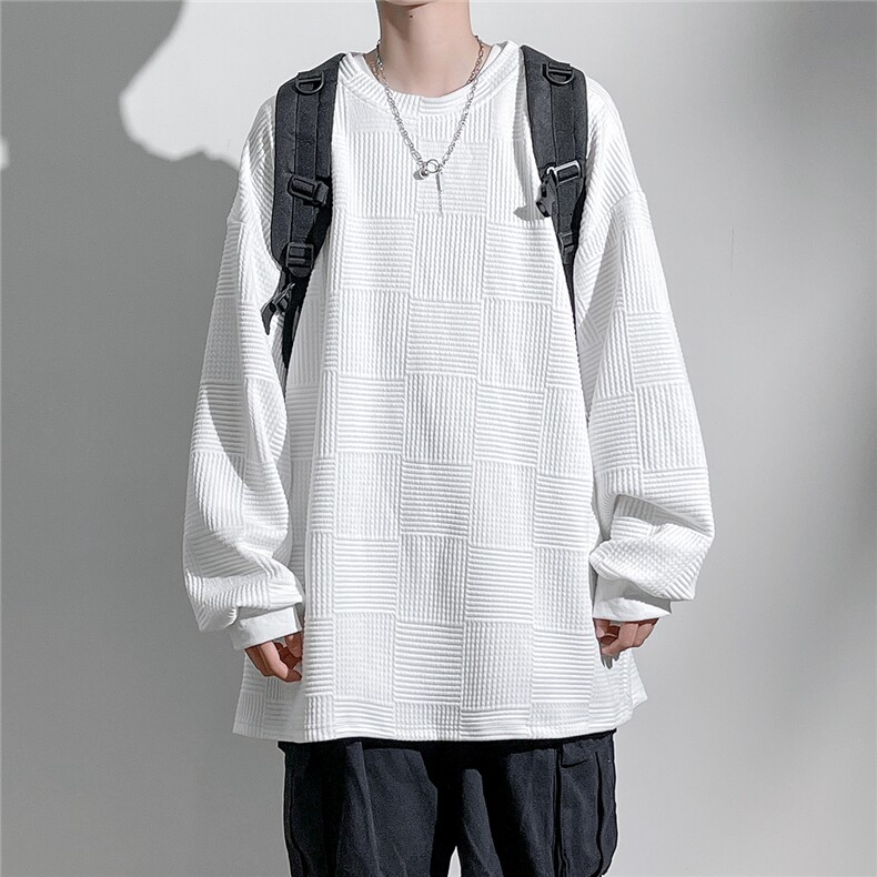纯色方格花纹大码M-5XL卫衣男：聚酯纤维95%氨纶5%WY77050P38控58,男装卫衣,星座226-2