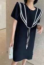 夏季新款假两件披肩欧范洋气连衣裙，女装连衣裙，L·H·X