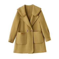 小个子羊毛呢外套高级感2025年春装新款双面羊绒大衣红色呢子大衣，女装双面呢大衣，琦鑫阁（原依鑫阁）