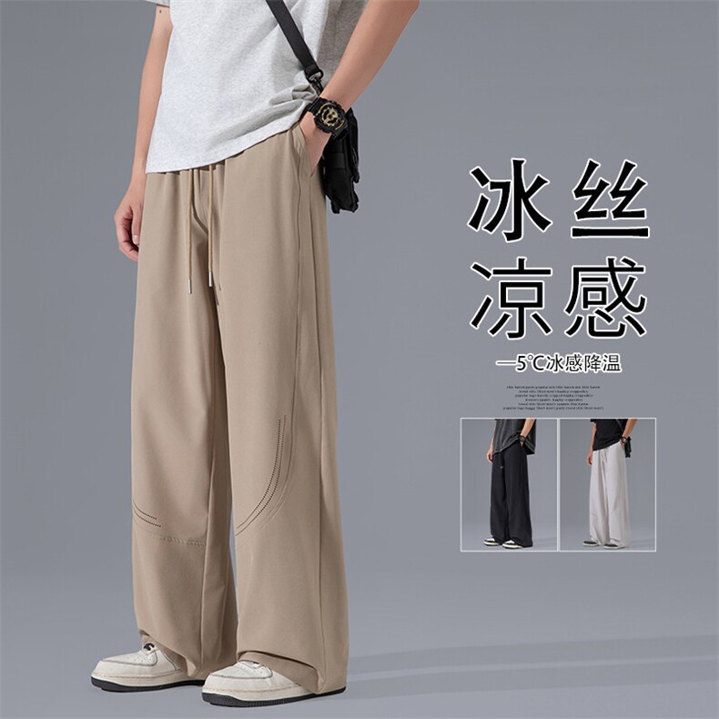 2025 夏季新款 灰墙四面弹冲孔冰丝裤M-5XL HK25477-特P25图片
