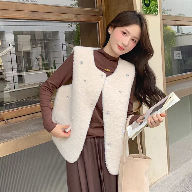 当季新款皮毛一体马甲2C229-86106-P175-K375,女装马甲,2C229