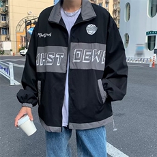 男拼接拼色印花拉链夹克外套W159P55，男装夹克，星座1116-2