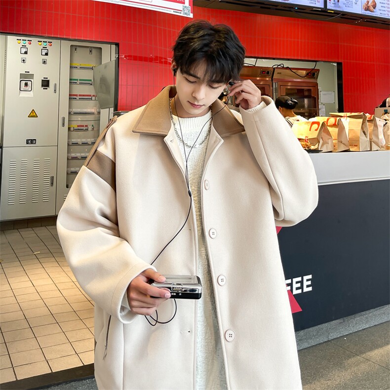 男装呢料大衣2026秋冬季新款毛呢大衣男生外套XZ514-2-F596-P115,男装毛呢大衣,星座514-2(原B239)