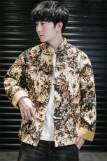 新品卷帘门景风油画提花唐装夹克中式情侣立领修身外套JK93，男装夹克，星座305A（原312A-1）