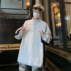 量大优供视频拼接排扣圆领长袖卫衣男cp82-特p：30，男装卫衣，电商B371