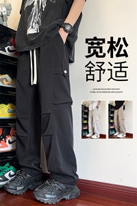 直播数据款 春季新款大口袋伞兵裤宽松直筒休闲裤工装裤 K515-P42图片