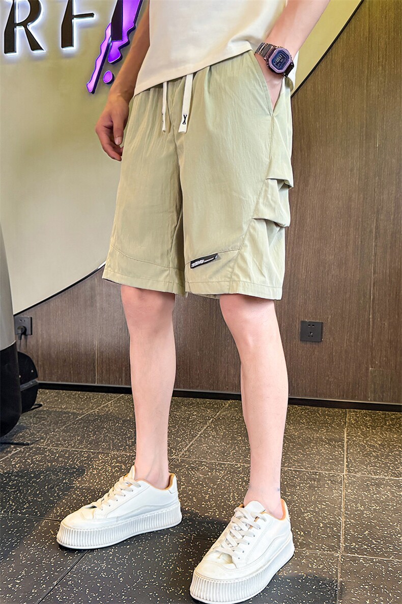 速干裤上新男士短裤美式潮牌高级休闲沙滩冰丝五分裤P27-P28控48,男装牛仔裤,星座301B-1