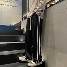 K012P48内景楼梯2024秋夏新款直筒裤男垂坠感冰凉休闲宽松百搭，男装休闲裤，电商A026-1