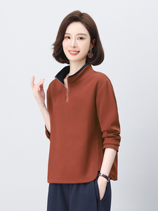 长期有货半拉链立领卫衣女2026年春秋新款小个子时尚宽松休闲上衣图片