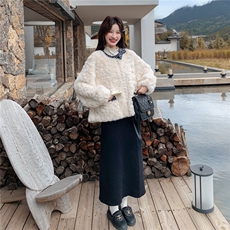 新款冬季短款毛外套2C153-715-P205K308，女装短外套，2C153
