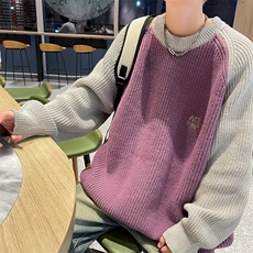 美式圆领毛衣男慵懒风休闲针织衫M5642P50，男装针织衫/毛衣，星座1116-2