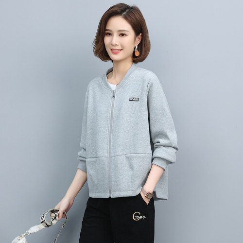 春秋短外套女2025新款百搭棒球服中年女士夹克休闲开衫上衣,女装卫衣/绒衫,独衣靓