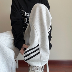 供抖音主推秋冬港风新款条纹裤男宽松X416B-1-KL921-P55限88，男装休闲裤，星座416B-1