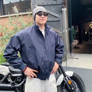 抖音得物 美式潮休闲夹克春季立领纯色复古工装加厚棉服外套MF01图片