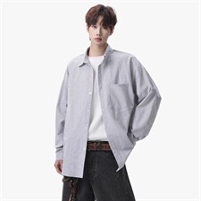 衬衫男春季新款港风宽松大码条纹长袖衬衣CS801-特P29，男装衬衫，星座214-3