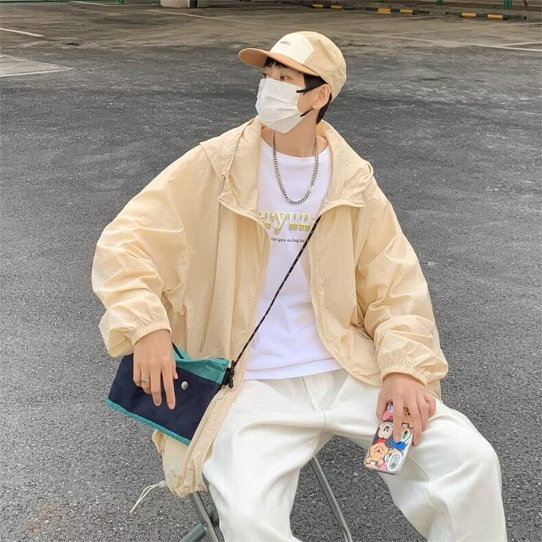 2023港风文艺连帽防晒衣男夏季宽松潮流夹克,男装夹克,星座716-3