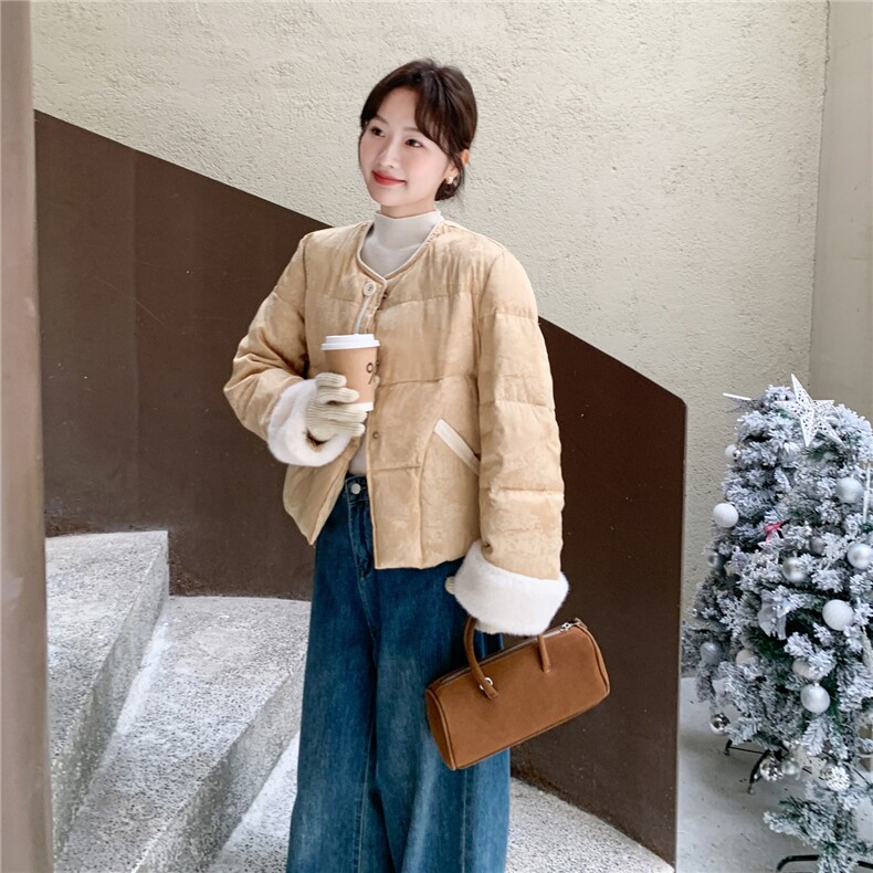 2025年冬季新中式羽绒服短款50白鸭绒RF2C290-6898#-P295-K399,女装羽绒服,蝶眷