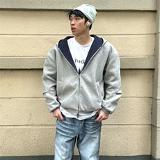 抖音得物高品质二开25秋冬美式重磅宽松结构双面连帽卫衣外套W68，男装卫衣，电商A486