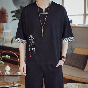 夏季男士风复古唐装名族风T恤A334-T228-P45图片