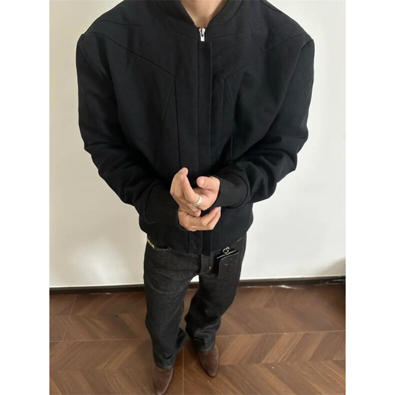 JK729-尺码M-3XL-特P56-美式解构剪裁倒三角水洗夹克外套,男装夹克,星座1811B