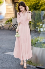 2025新款夏季连衣裙超好看纯色，女装连衣裙，丽莎妳雅