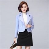 毛呢外套纯色2020年冬季修身气质显瘦两粒扣优雅，女装毛呢外套，众宇琦