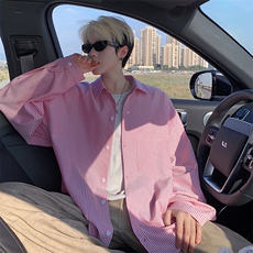 衬衫男秋季新款港风宽松大码条纹长袖衬衣CS801-特P29，男装衬衫，星座214-3