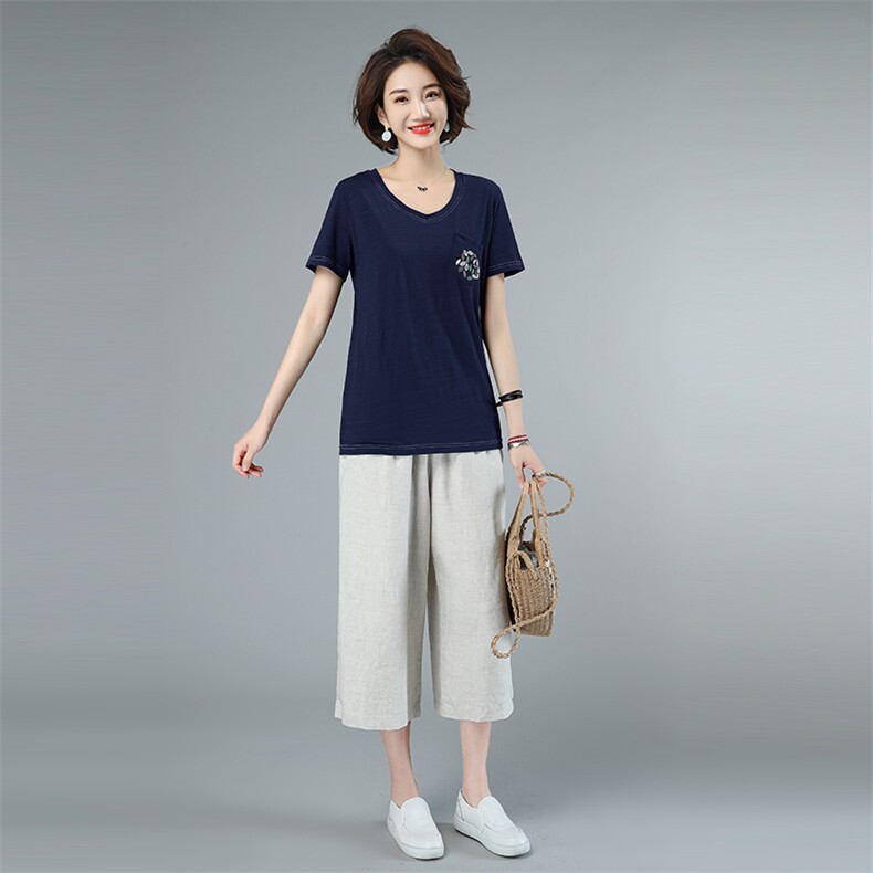 2021年夏新款套装休闲大码宽松女套装3205款图片