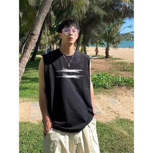 夏季新品青少年港风潮流无袖短袖流行简约百搭背心坎肩