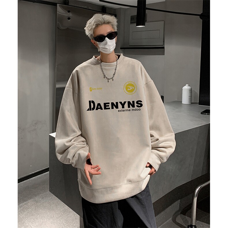 抖音得物供货提供视频秋冬重磅美式麂皮绒圆领卫衣JY390,男装卫衣,电商A486