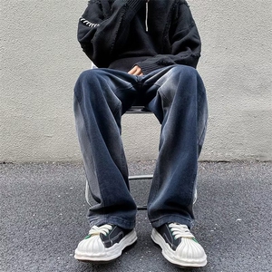 牛仔裤男秋季潮大码休闲裤子高街XK8019P45