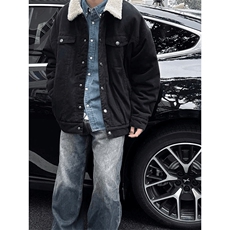 现货加绒牛仔棉服男冬季棉衣外套羊羔绒翻领夹克毛领MY1089-P110，男装夹克，星座1103-3