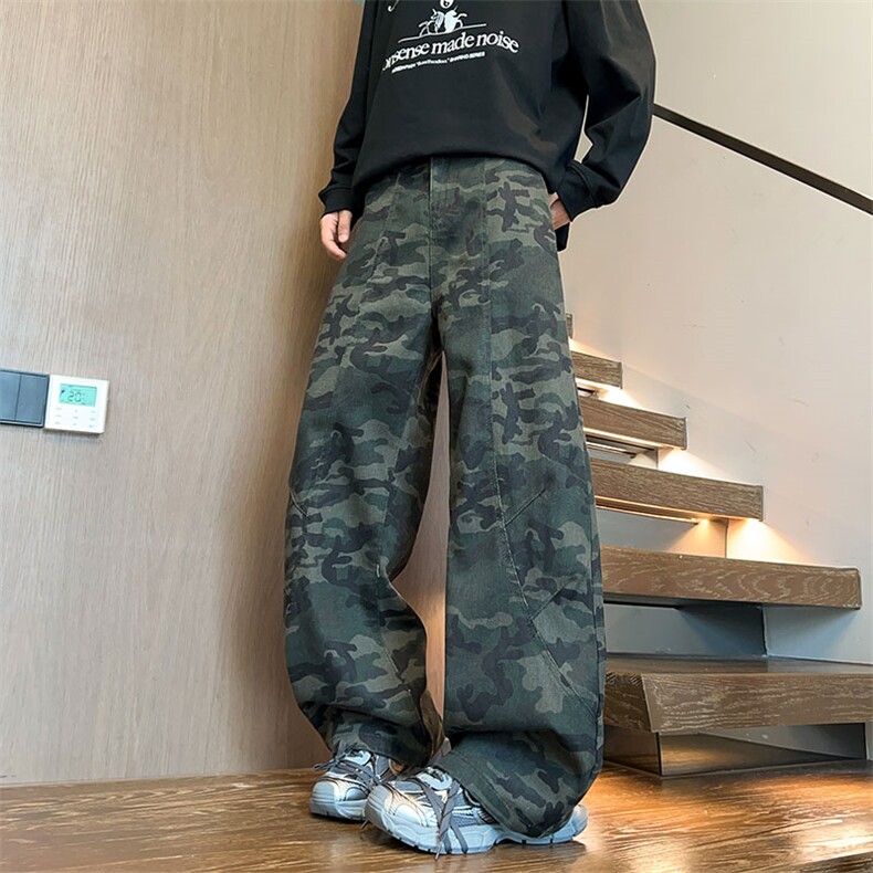 秋季新款美式复古迷彩裤男宽松休闲百搭高级感长裤NK8679-特价88图片