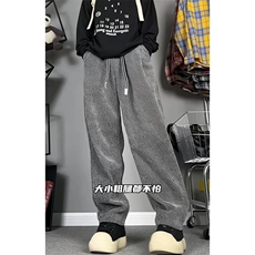 小香风花千格鸟休闲裤潮流宽松网红裤子25XK67017特批35，男装休闲裤，电商A042