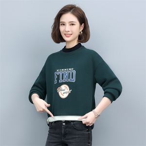 2023年秋季新款潮韩版时尚气质加绒加厚卫衣女高领打底衫女棉秋冬图片