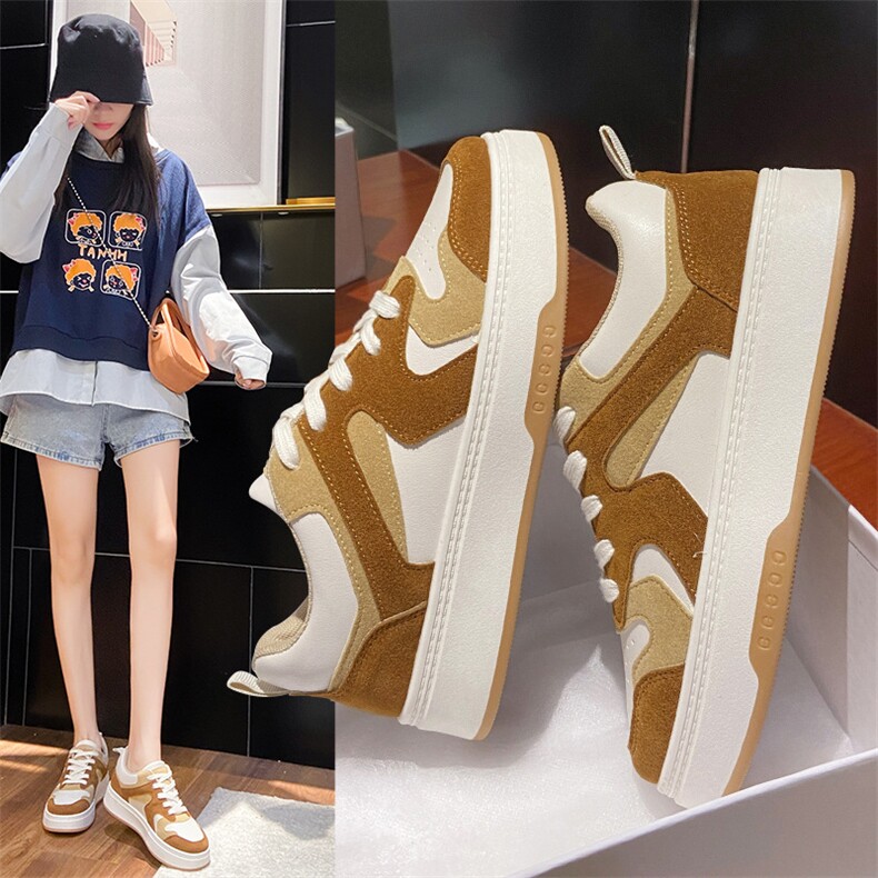 小白鞋女韩版2024秋季新款平底学生拼色运动休闲鞋板鞋女，女鞋休闲鞋，电商A223