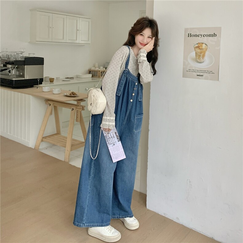 现货新款针织打底衫+牛仔背带裤两件套2C056-7206-P175控288,女装套装/套裙,2C056