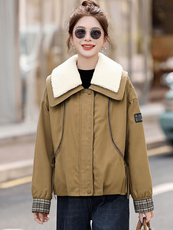 加绒派克棉衣女短款新款宽松设计感洋气小个子加厚棉服冬外套，女装棉衣/棉服，韩蔻秀