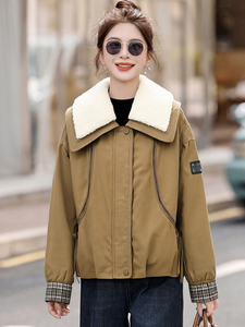 加绒派克棉衣女短款新款宽松设计感洋气小个子加厚棉服冬外套图片