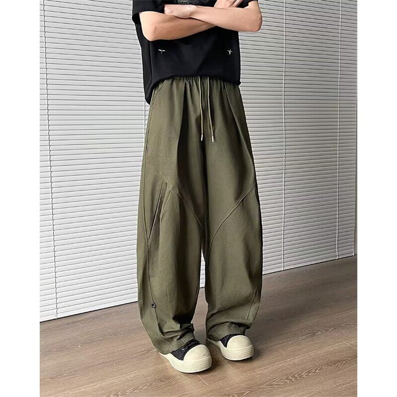悟空潮牌美式机能风直筒冲锋裤男女夏宽松阔腿运动长裤K6189-P53图片
