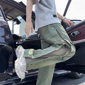 户外休闲裤男夏季潮牌侧边排扣设计百搭阔腿工装裤子B8599-p40图片
