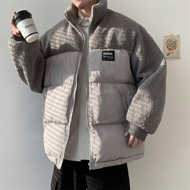 港风秋冬季男女情侣潮牌拼接街头宽松百搭羊羔绒面包服ZSG34P55,女包手腕包,星座1112-1