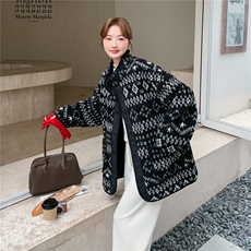 花纹毛呢面料棉衣大衣2C167-897-P195-K289，女装棉衣/棉服，2C167